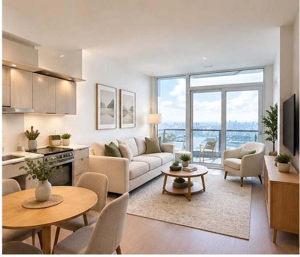 Balcony with city views